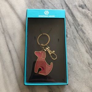 Jonathan Adler NIB pink dog keychain